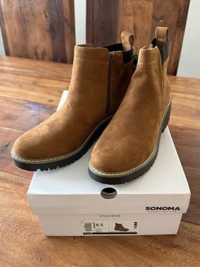 ☀️ NIB SONOMA Goods For Life Wedge Gore Women's Ankle Boots